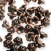 Шапочка для бусин "Колокольчик", цвет красная медь, 10 мм