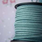 Шнур из искусственной замши, зелено-голубой, 3х1.4 мм
