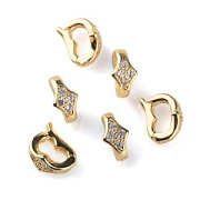 Замок для украшений "Ромбо", позолота/циркон, 10x5.5x8 мм