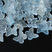 Бусина "Бабочка", стекло, цвет св.голубой, 10x12 мм