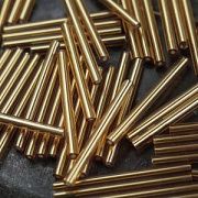 Бисер "Радуга", стеклярус, цвет металлик золото, 30x2.5 мм (уп 20 г)