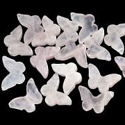 Бусина кварц бабочка, цвет розовый, 18.5x28.5x5.5-6 мм