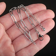 Основа для браслета "Скрепка", 304 Stainless Steel, цвет стальной, 19 см