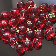 Подвеска Лэмпворк "Яблоко", цвет красный, 15.5x14x14 мм