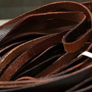 Шнур кожаный, плоский, цвет коричневый, 10х2.5 мм