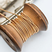 Канитель жесткая, цвет медно-золотой, 1.3 мм