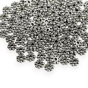 Разделитель для бусин "Цветочек", цвет платина, 4х1 мм (уп 5 г)