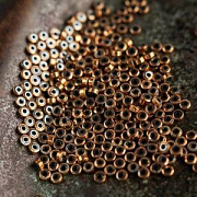 Бусина гематит немагнитный синт., диск, цвет золото, 2x1 мм