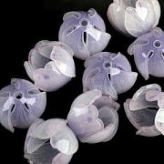 Бусина, акрил "Бутон", цвет белый/лиловый, 14x16x16 мм