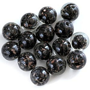 Бусина, Лэмпворк "Росинки", стекло, цвет черный, 20x19 мм