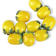 Бусина, Лэмпворк "Лимончик", стекло, цвет жёлтый, 13-14x10.5-12x10.5-12 мм