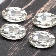 Кабошон стекло Кристалл, овальный, цвет Crystal, 25х18 мм