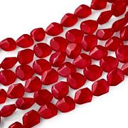 Бусина, стекло "Нагет", матовая, цвет красный, 12x9.5x6.5 мм