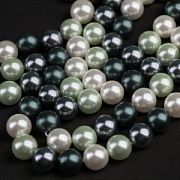 Ракушечный жемчуг круглый, цветовой микс, 8 мм