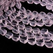 Бусина, стекло "Нагет", матовая, цвет розовый, 12x9.5x6.5 мм