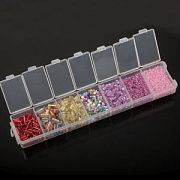 Набор Бисера Стеклярус, Рубка и круглый "Весенние цветы", 7 цветов