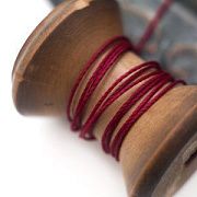 Шнур витой из полиэстера, вощеный, цвет темно-красный, 1 мм