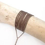 Шнур витой из полиэстера, вощеный, цвет коричневый, 1 мм