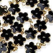 Подвеска металл "Незабудка", позолота/чёрный, 14.5x12x1.3 мм