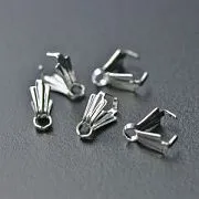 Бейл с тиснением, 304 Stainless Steel, цвет серебро, 8x7.5x3 мм