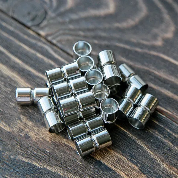 Замочки застежка магнитная для жгута "колонна", цвет платина, 20x11 мм