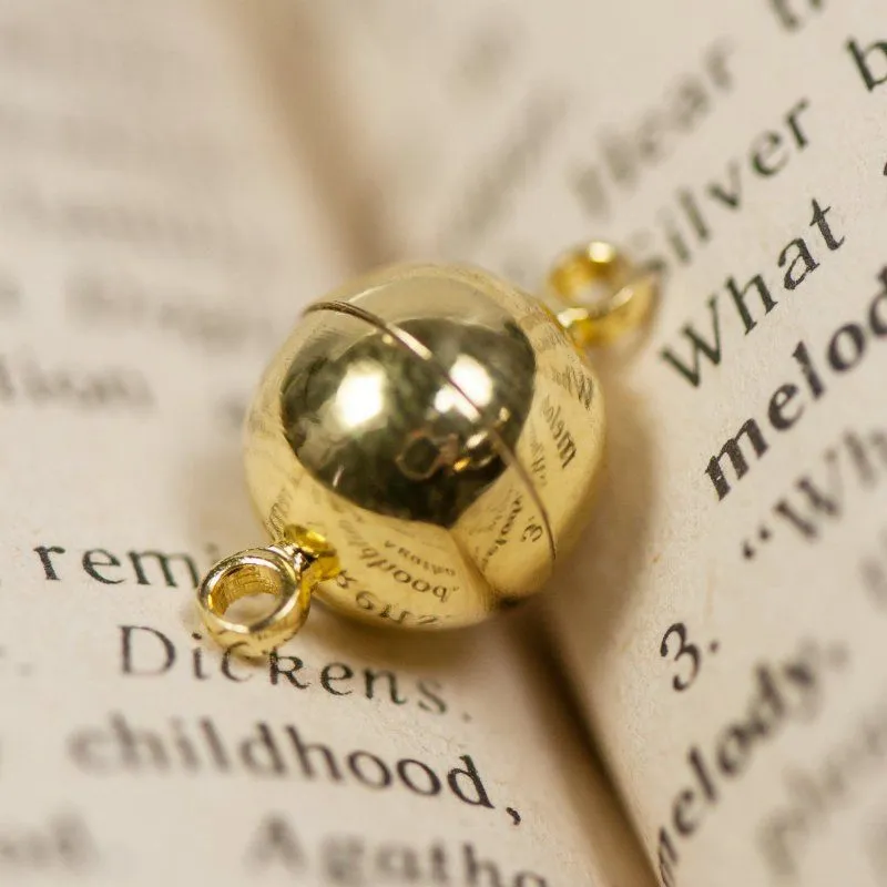 Замочки застежка магнитная "шарик", цвет золото, 16х10 мм