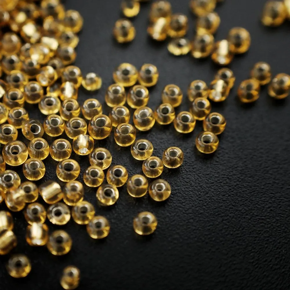 бисер "радуга", цвет медовый/серебрение, 12/0, уп 20 гр