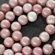 Бусина опал 8, цвет розовый опал, 8 мм (стренд 8 шт.)