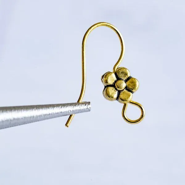 швензы "цветок", цвет античное золото, 18х18х3 мм