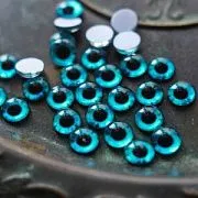 Кабошон стеклянный "Глаза", с принтом, цвет голубой, 10х3.5 мм