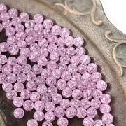 Бусина, стекло "Кракле", цвет светло-сливовый, 6 мм