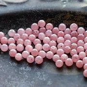 Бусина имитация нефрита 4, цвет розовый, колорир., 4 мм (стренд 24 шт.)