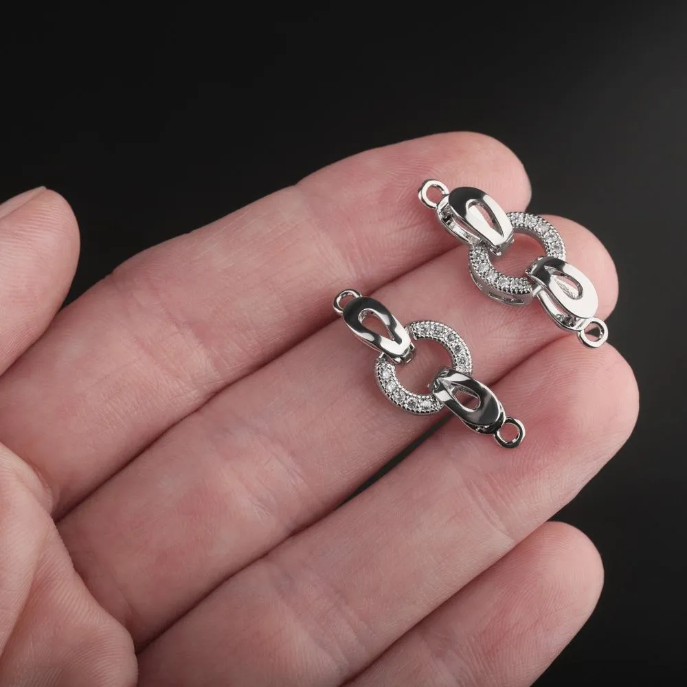 замок для украшений "фолд-ринг", покрытие платина, 25.5 мм