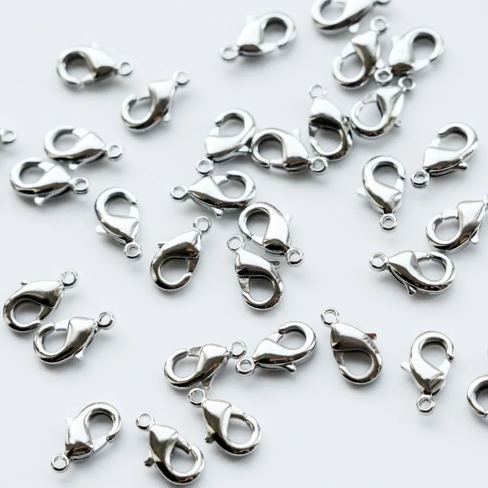 замочек-лобстер, покрытие платиной, 10x6x2.5 мм