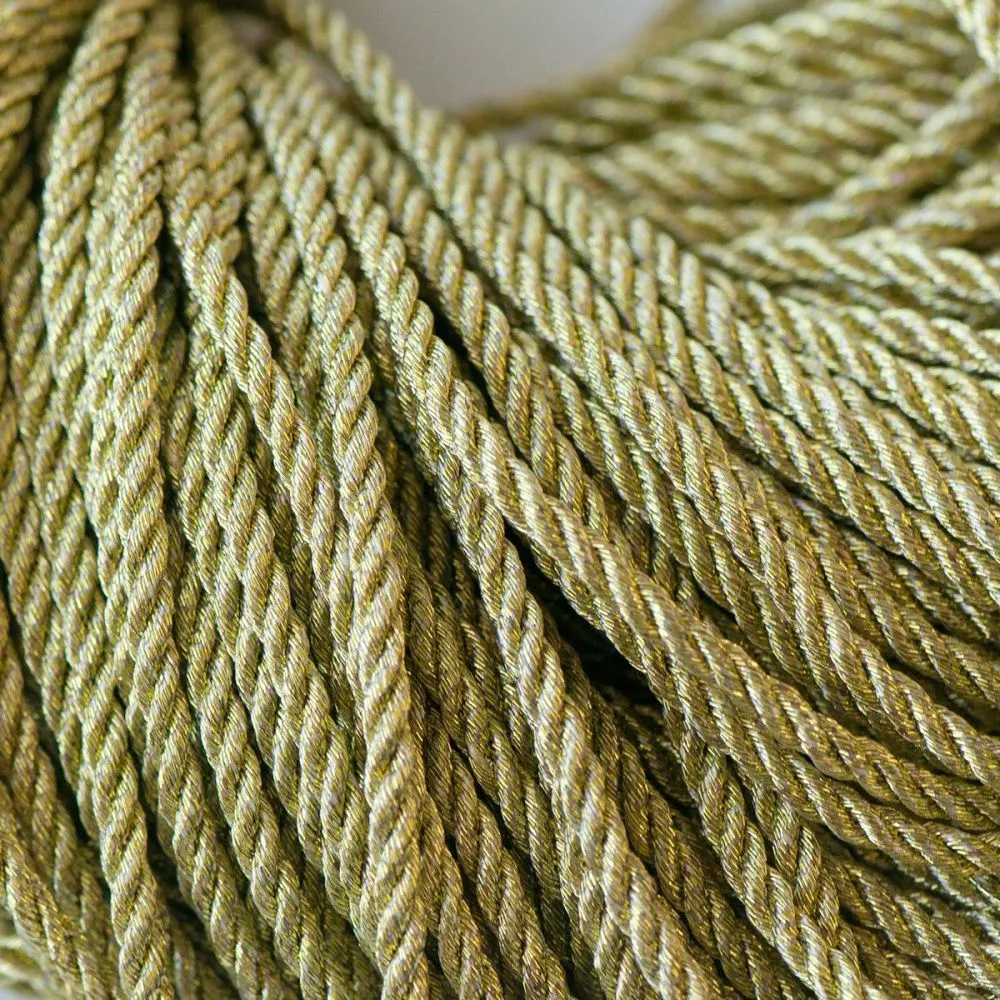 шнур витой, металлик, цвет золотой 4 мм