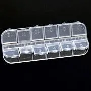 Органайзер для страз, бисера и декора ногтей, 12 ячеек, 13х5,5х1 см