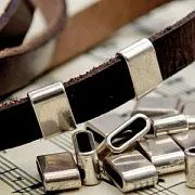Бусина, металл "Слайд", цвет античное серебро, 8х13х5 мм