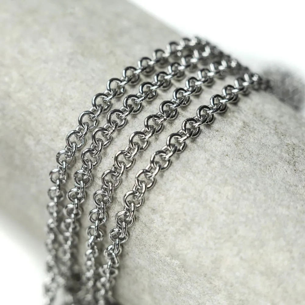 цепочка "раунд 304", цвет стальной, звено 4x0.9 мм