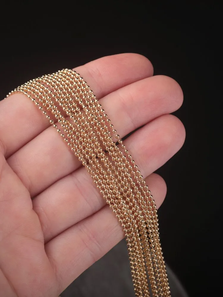 цепочка "шарик", цвет красное золото, шарик 1.5 мм
