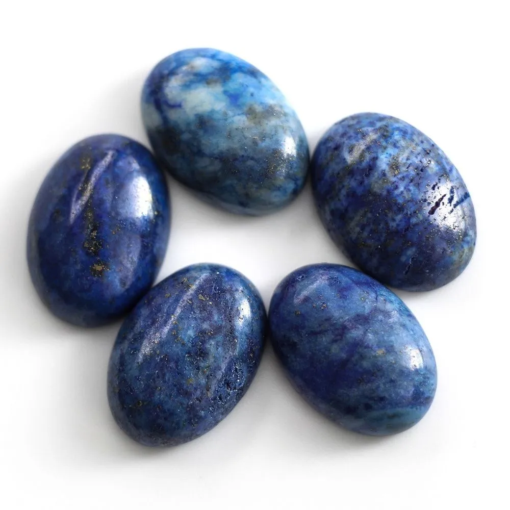 кабошон лазурит овальный, цвет синий, 18х13х6 мм