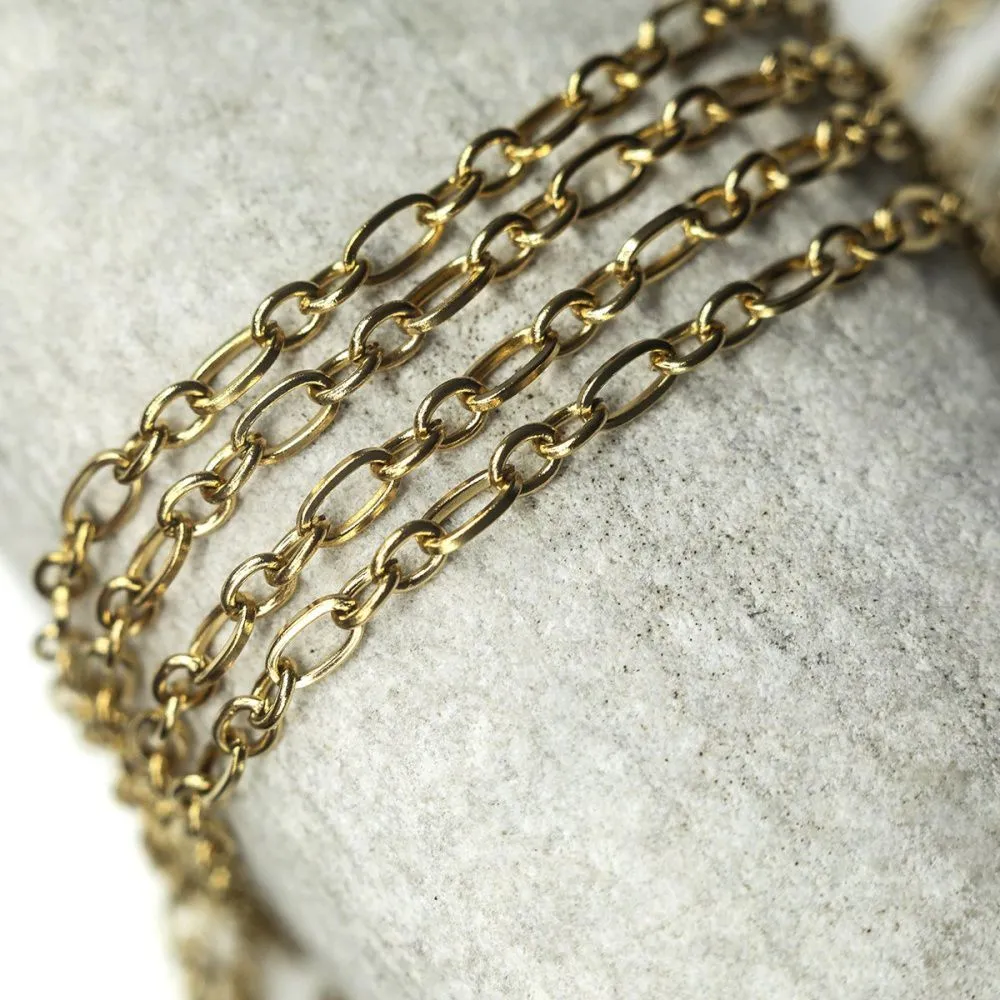 цепочка "фигаро 304", цвет золото, звено 6x3x0.7 мм