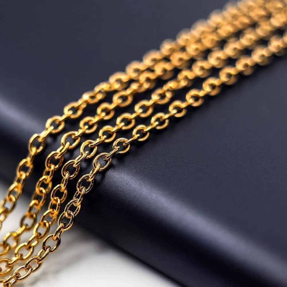 цепочка "кросс", цвет золото, звено 3x2x0.5 мм