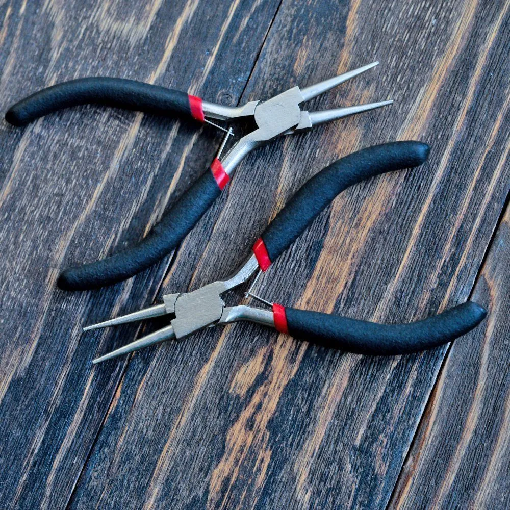 инструмент, круглогубцы (без насечки), черные ручки, 125 мм