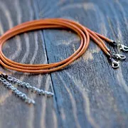 Основа для ожерелья с замком, вощеный шнур, приглушенный оранжевый, 450х2 мм