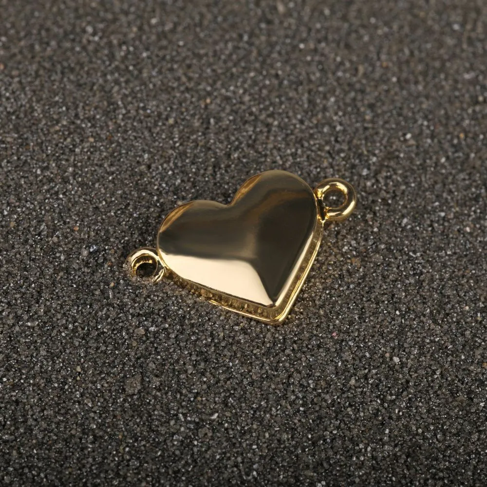 застежка магнитная "сердечко", позолота, 11x18.5x5 мм