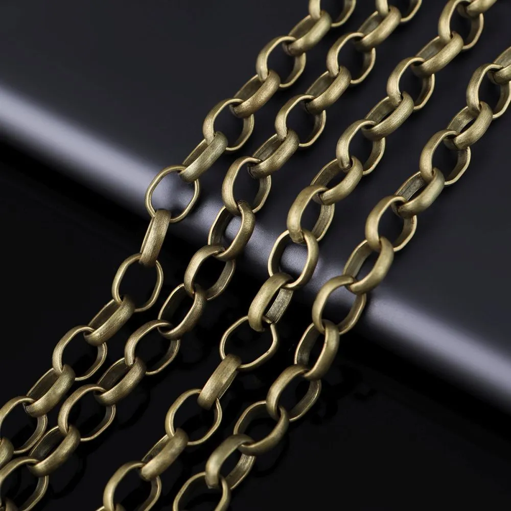 цепочка "трек", цвет античная бронза, звено 10x8x2.5 мм