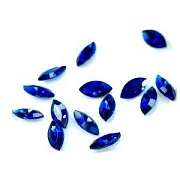 Кабошон стекло Кристалл, Navette, цвет Sapphire, 12х6 мм