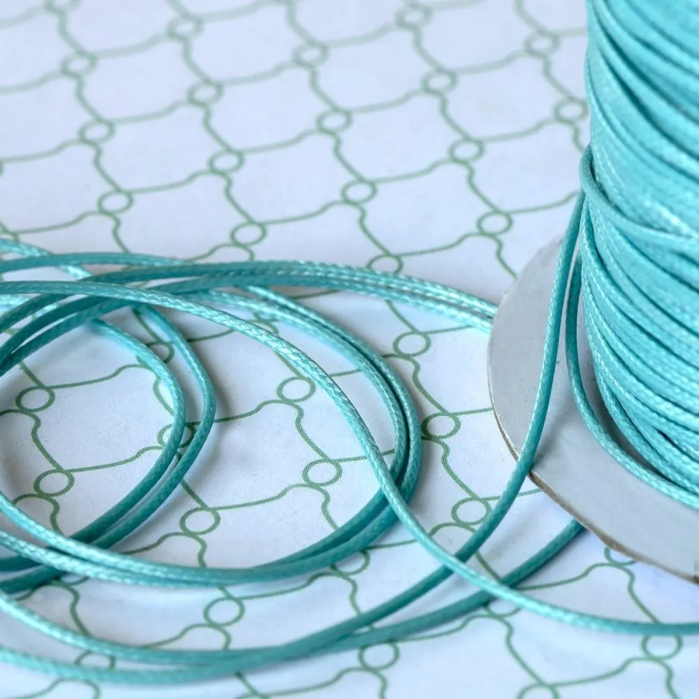 шнур вощеный, цвет аквамарин светлый, 1 мм