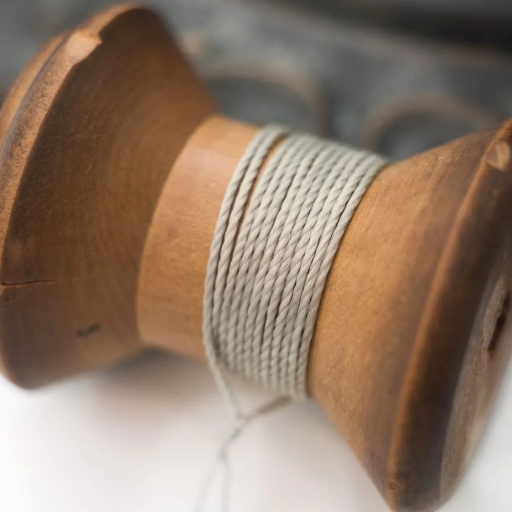 шнур витой из полиэстера, вощеный, цвет серый, 1 мм