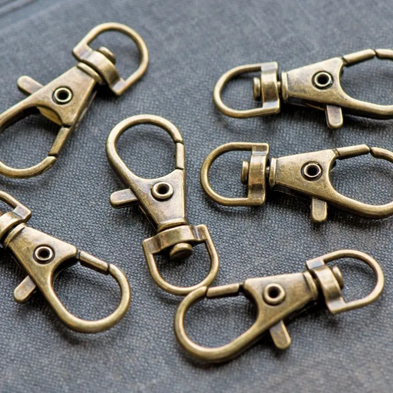 карабин, цвет античная бронза, для брелоков, 35x13 мм